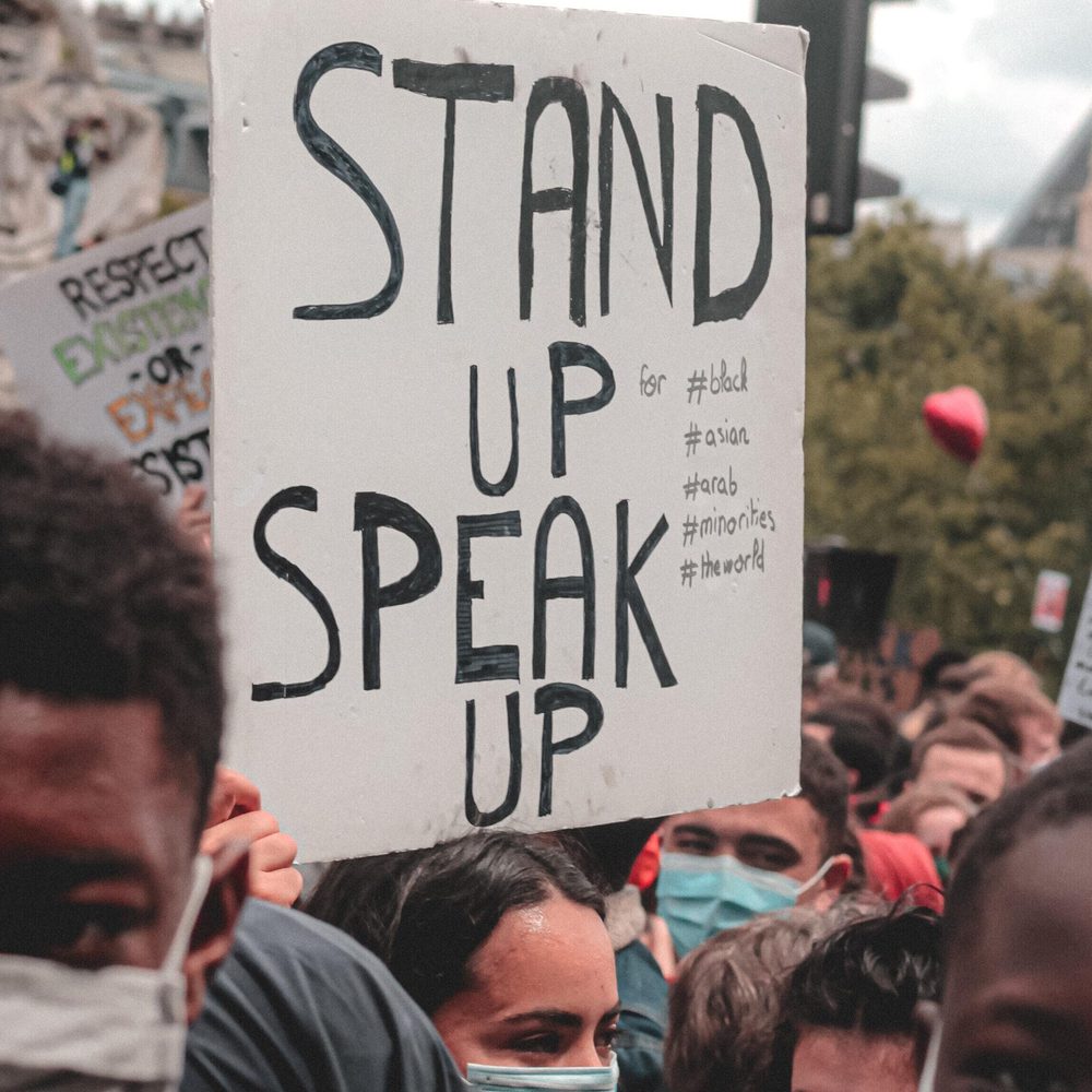 speak up protest sign Alabama News