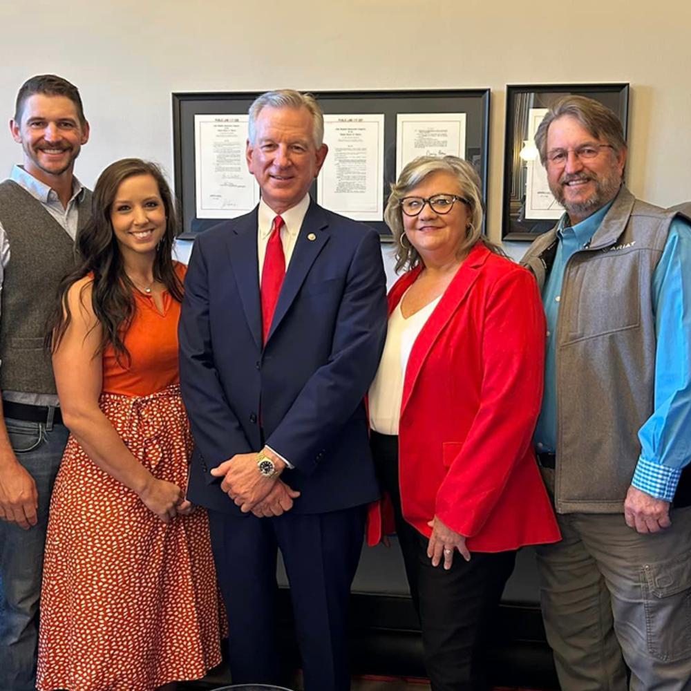 Members of the Alabama Contract Poultry Growers Association, OCM, CMA, nd Kansas Cattlemen’s Association join Sen. “Coach” Tommy Tuberville, R-AL, on Capitol Hill | Photo Credit: Office of Sen. Tommy Tuberville Alabama News