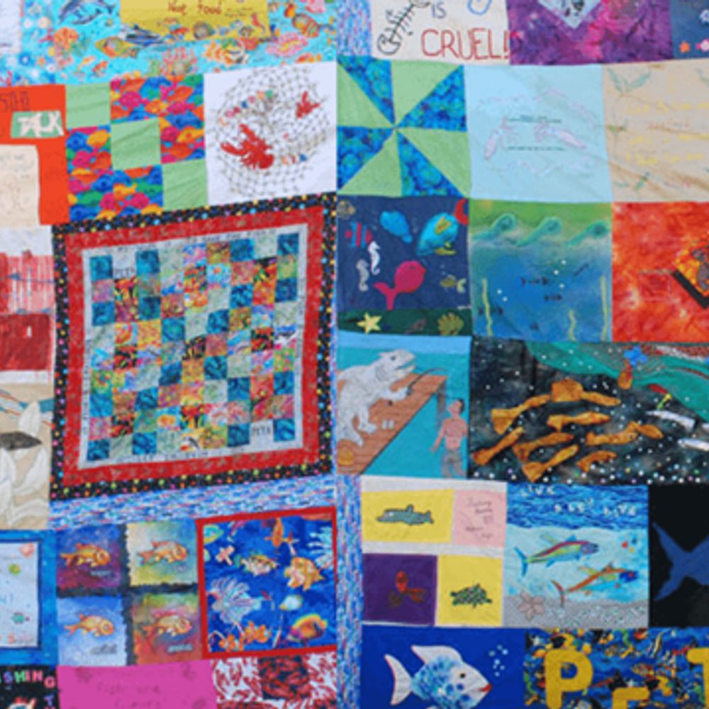 Panels from PETA’s Fish Empathy Quilt. Credit: PETA. Alabama News